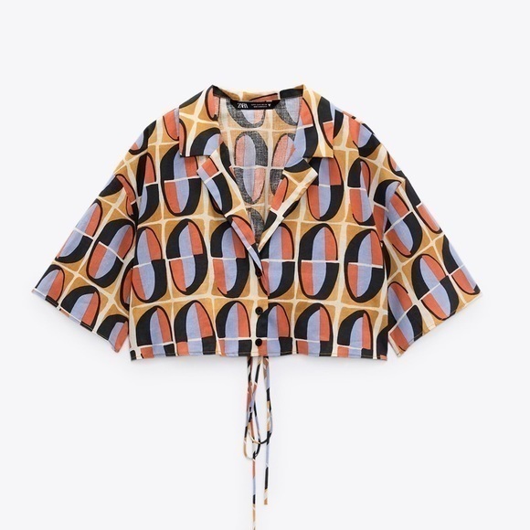 Zara NWT print crop top - Picture 3 of 8